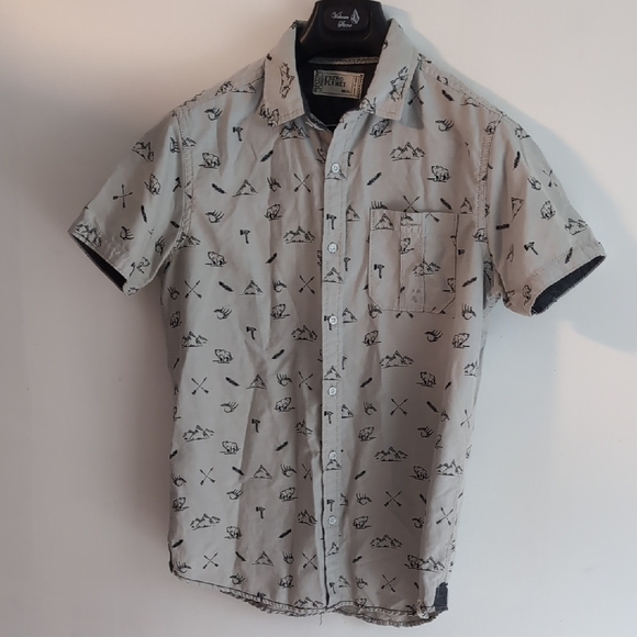 Men's Gray Patterned Shirt - Picture 1 of 5